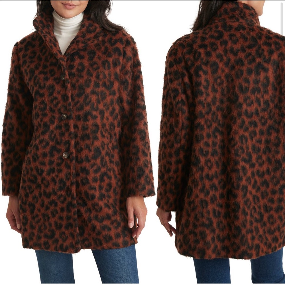 Marine Layer Stephanie leopard cocoon teddy coat NWOT